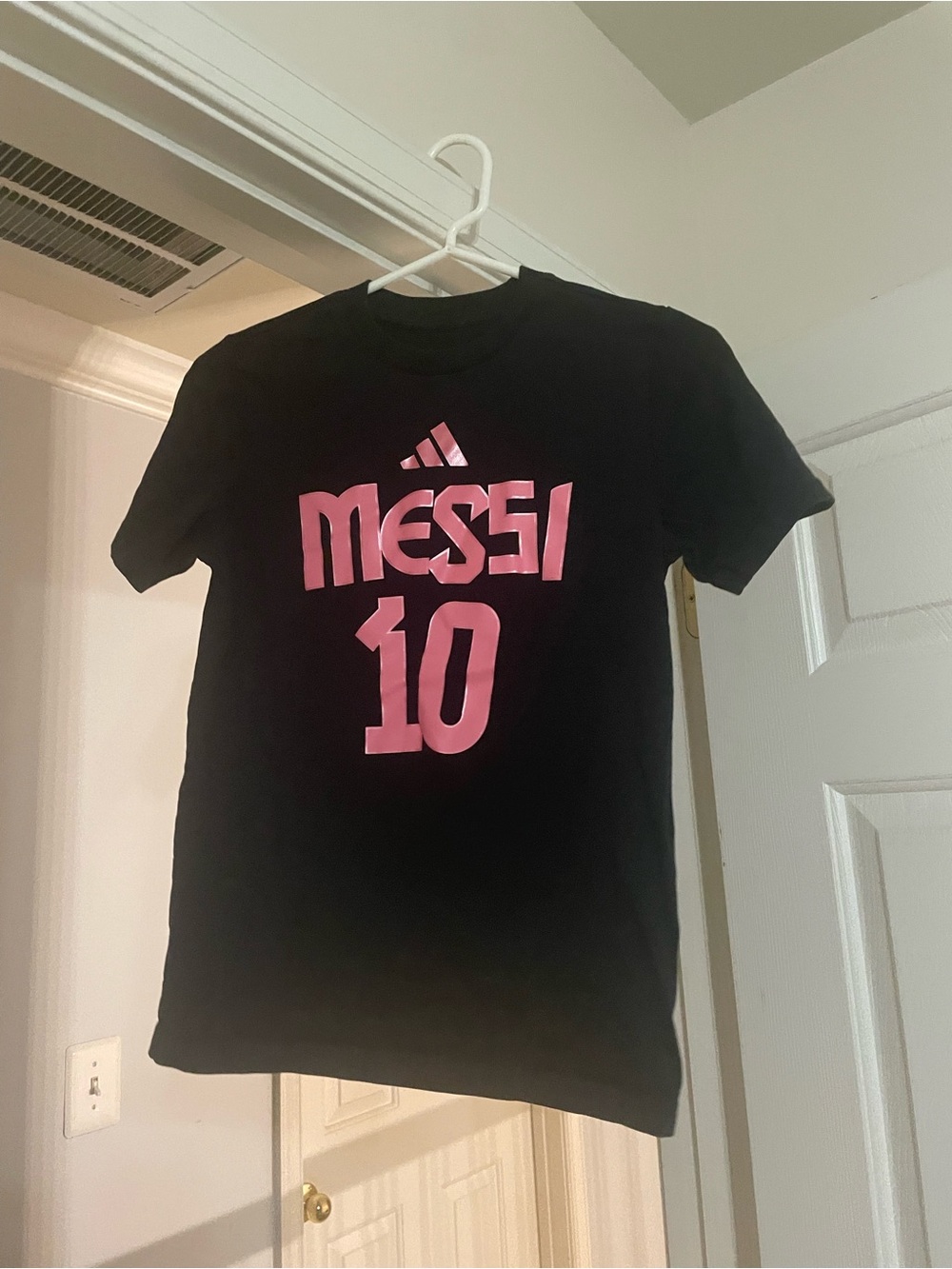 adidas Black Tee with Pink Messi 10 Graphic